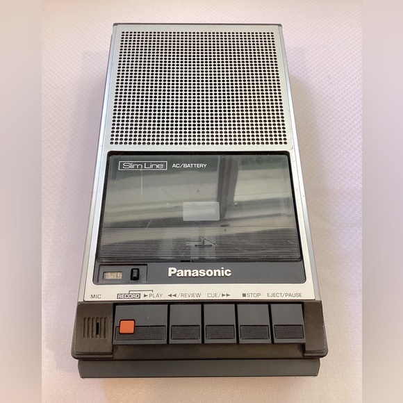 Vintage Retro Panasonic Slim Line Cassette Recorder  Tape Recorder Grannycore